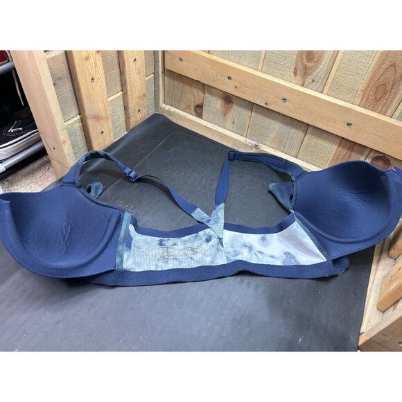 Knockout Womens Front-Zip Sports Bra 36DDD Tie-Dye Blue Adjustable Straps - Picture 4 of 9